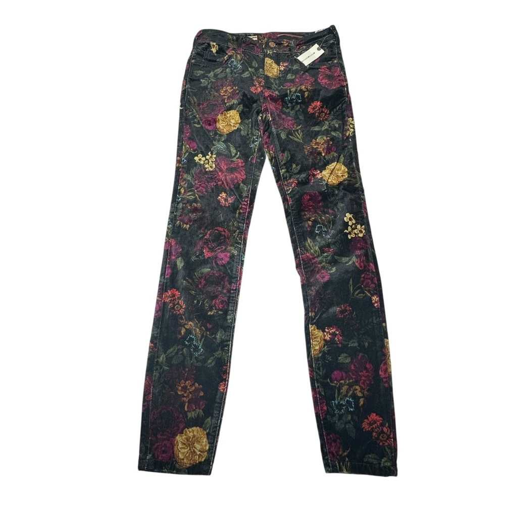 NWT Anthropologie Pilcro Velvet Floral Stretch Jeans 25 - Picture 6 of 16